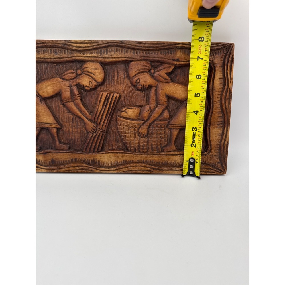 Haitian Hand Carved Wood Art Handcrafted Wall Hanging Decor Wooden Plaque Panel - Picture 3 of 5